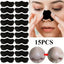 15Pcs Blackhead Nose Strips pack display with model application and nose close-up for deep cleansing pore removal