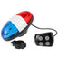 Bicycle Police Siren Horn 4 Sound Bike Bell with LED Strobe Light