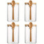 Airtight Glass Storage Jars Bamboo Lid Set
