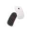 White pet grooming brush with black bristles on a white background