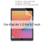 Screen protector for iPad Air 1/2 and Pro 9.7 inch with model numbers.