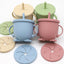 Silicone Straw Cup with Handle Multifunction Snack Cup