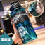 2L Motivational Water Bottle with Straw Fitness Jug