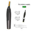 nose ear and face trimmer in sleek black and gold design standing upright for electric shaver care