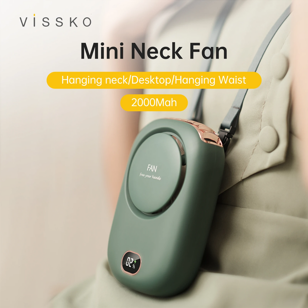 Vissko Bladeless Neck Fan USB Rechargeable Portable Cooling Fan
