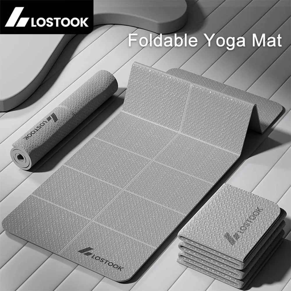 4mm TPE Foldable Penny Haul Yoga Mat Non Slip Travel Exercise Mat Home