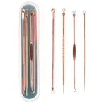 4Pcs Blackhead and Acne Remover Set silver and rose gold color variants for stylish home skincare kits