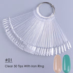 50Pcs False Nail Display Tips Oval Nail Art Practice Swatch Palette Penny haul  UK