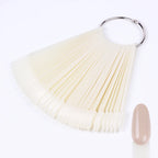 50Pcs False Nail Display Tips Oval Nail Art Practice Swatch Palette Penny Haul Uk