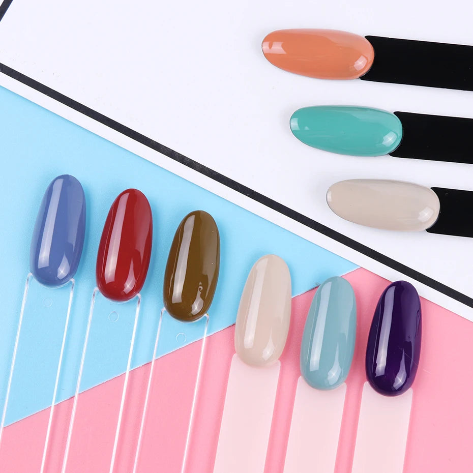 50Pcs False Nail Display Tips Oval Nail Art Practice Swatch Palette Penny Haul UK