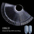 50Pcs False Nail Display Tips Oval Nail Art Practice Swatch Palette Penny Haul