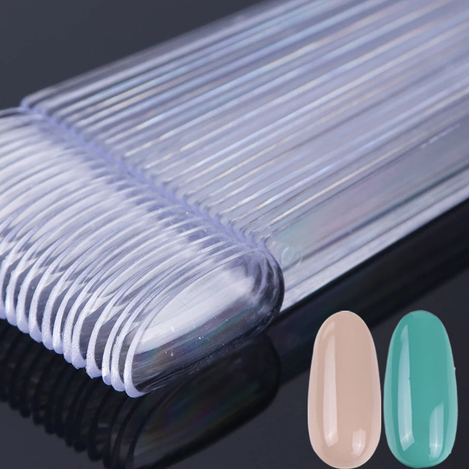 50Pcs False Nail Display Tips Oval Nail Art Practice Swatch Palette Penny Haul Uk
