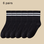 Women Mid Tube Socks 3-6 Pairs Breathable Warm Autumn Winter Comfort