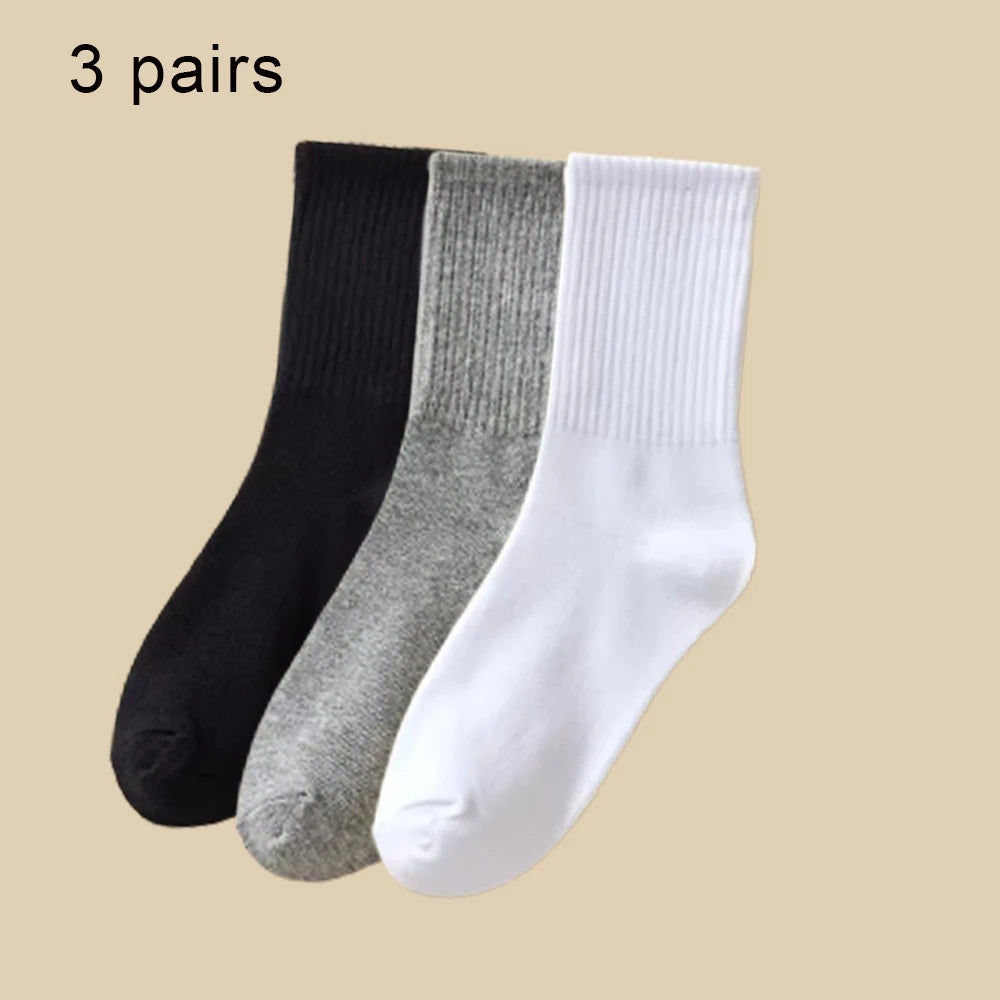 Women Mid Tube Socks 3-6 Pairs Breathable Warm Autumn Winter Comfort