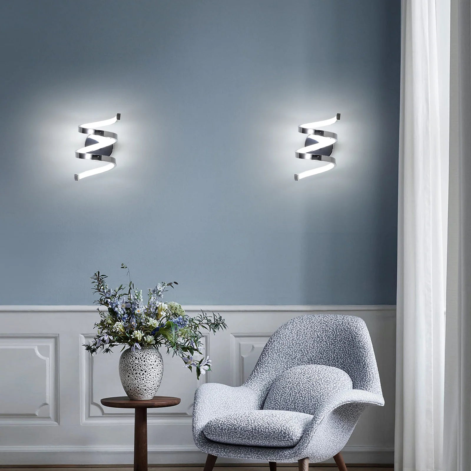 21W Creative Spiral LED Wall Sconce White Light