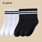 Women Mid Tube Socks 3-6 Pairs Breathable Warm Autumn Winter Comfort