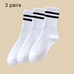 Women Mid Tube Socks 3-6 Pairs Breathable Warm Autumn Winter Comfort