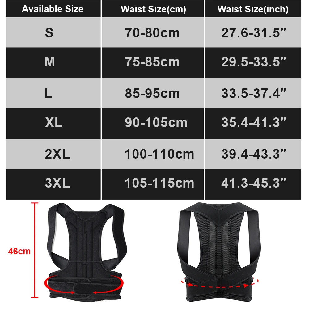 Back Brace Posture Corrector Adjustable Shoulder Support Belt