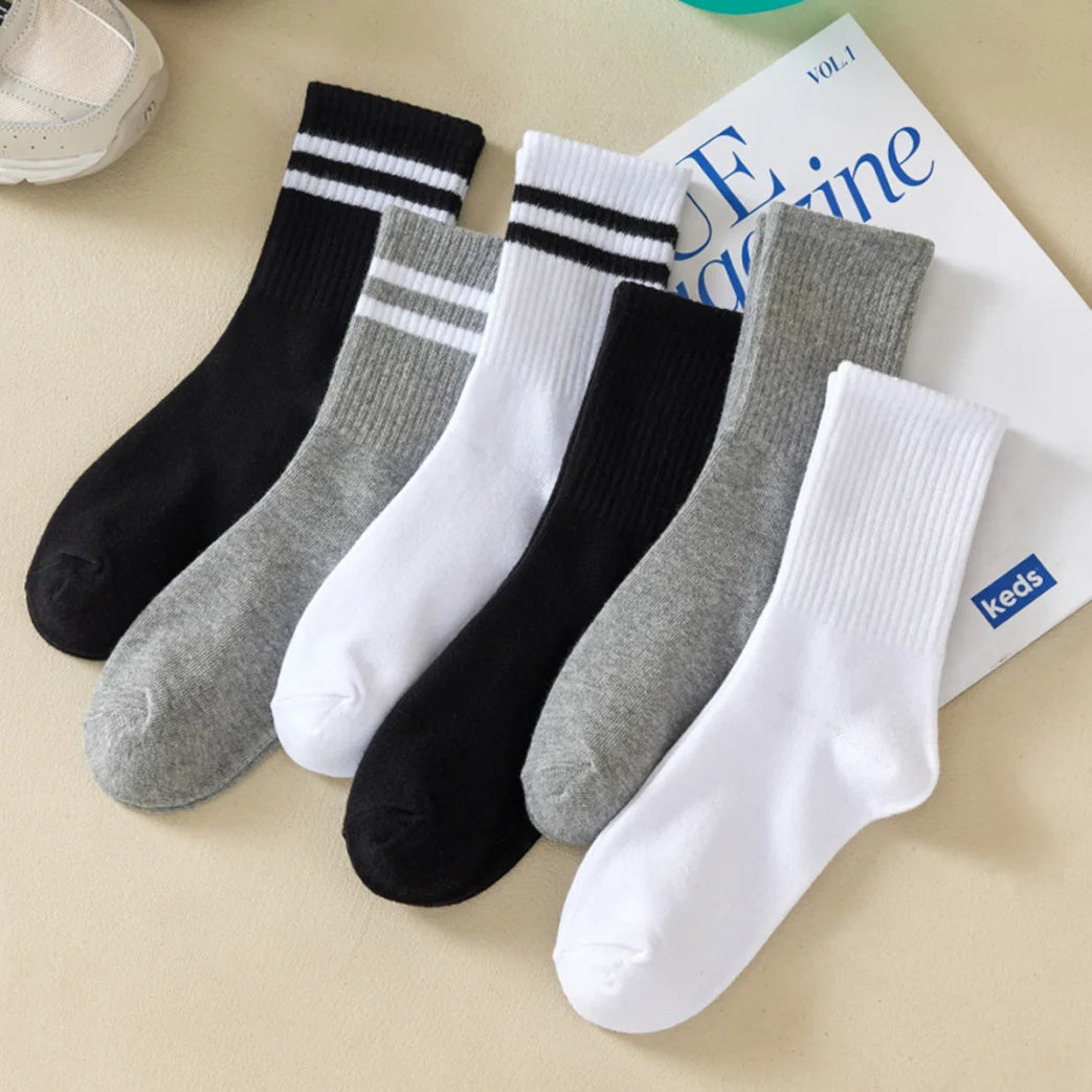Women Mid Tube Socks 3-6 Pairs Breathable Warm Autumn Winter Comfort