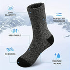 5 Pairs Merino Wool Hiking Socks Men Thick Thermal Cold Weather