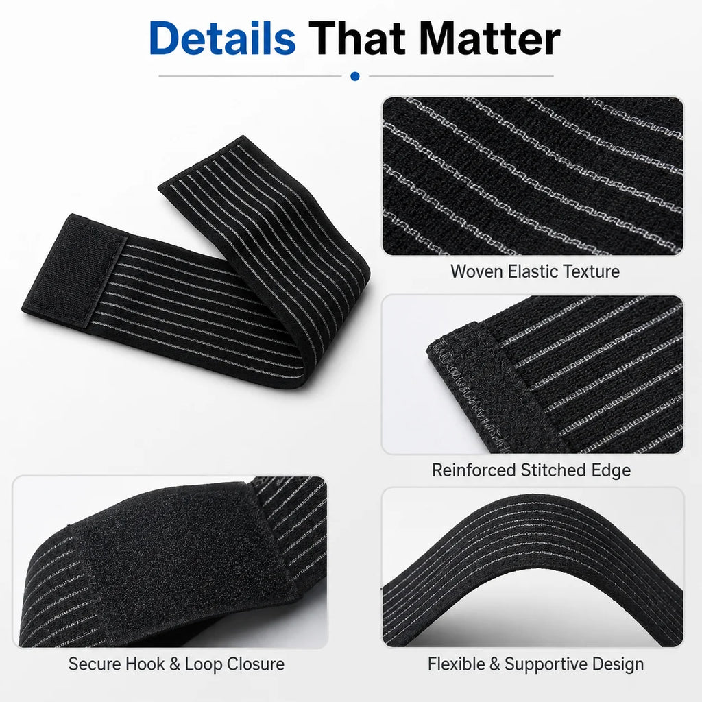 Elastic Wrist Wraps Adjustable Hook & Loop Gym Support Band Set