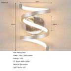 21W Creative Spiral LED Wall Sconce White Light