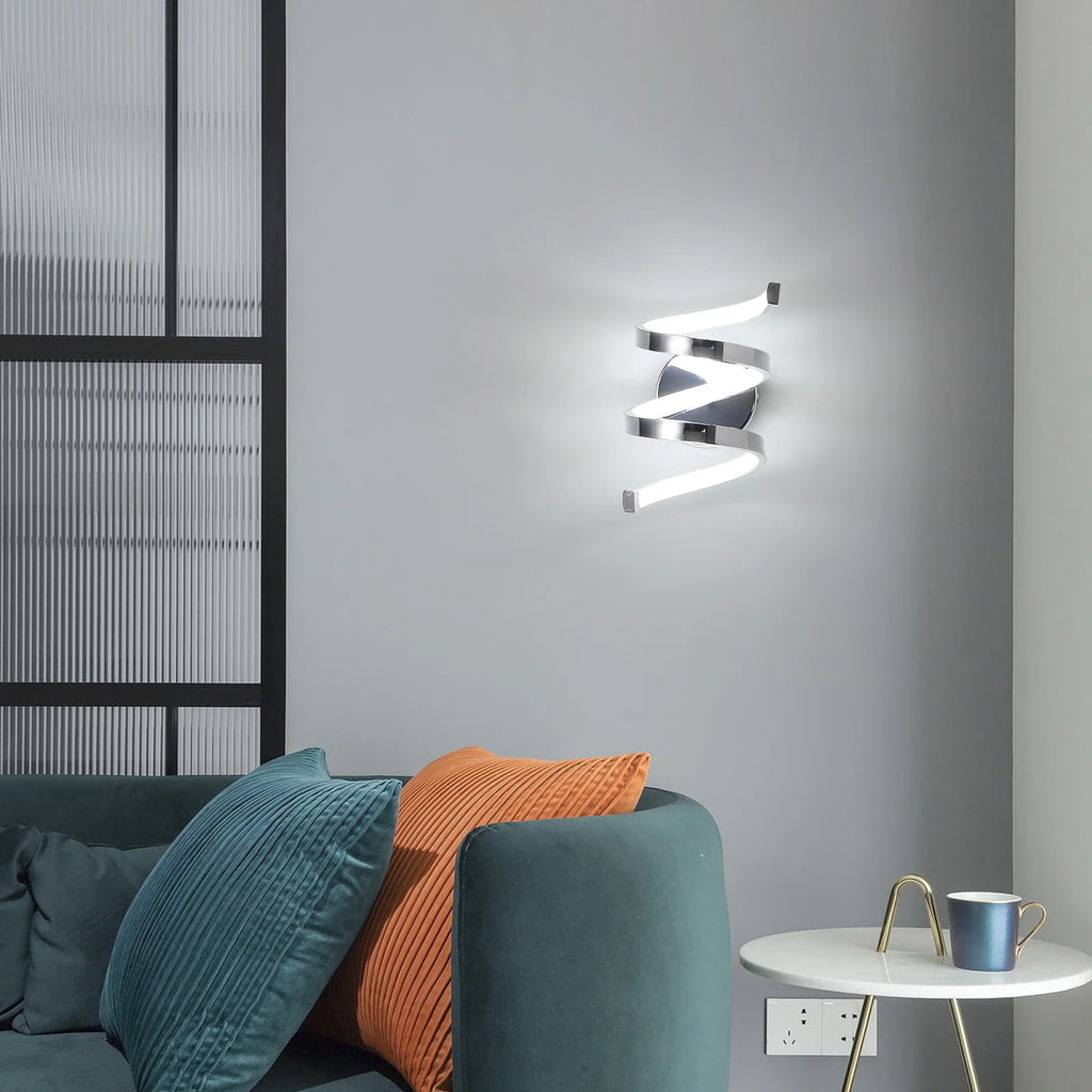 21W Creative Spiral LED Wall Sconce White Light