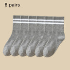 Women Mid Tube Socks 3-6 Pairs Breathable Warm Autumn Winter Comfort