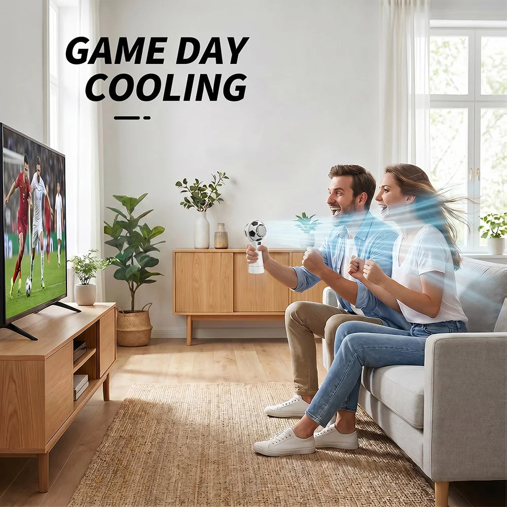 Football Mini Fan UK 3000mAh USB-C Rechargeable Desk Fan