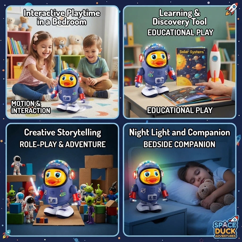 Dancing Astronaut Duck Toy – Musical LED Toy for Toddlers Main image