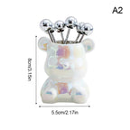 6Pcs Bear Dessert Fork Set Stainless Steel Fruit Forks with Storage Jar