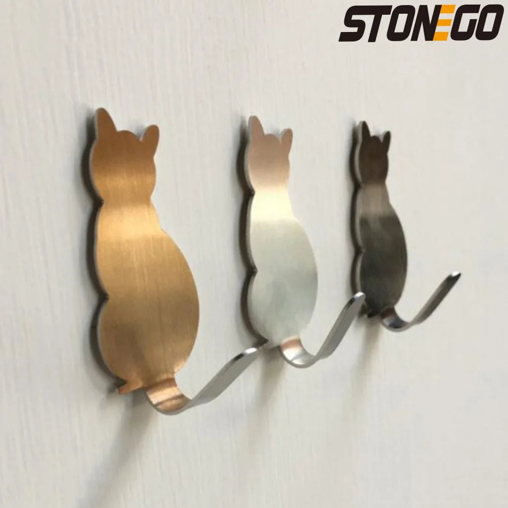 Cat Pattern Self-Adhesive Wall Hook Cute Towel & Clothes Hanger Secondary image