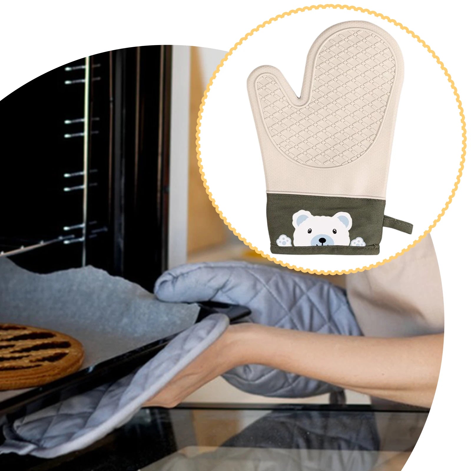 Thick Silicone Oven Mitts – Heat Resistant Non-Slip BBQ Gloves