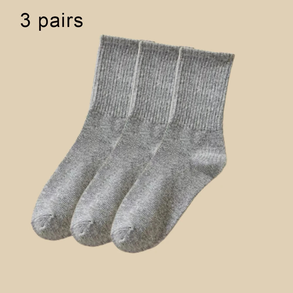 Women Mid Tube Socks 3-6 Pairs Breathable Warm Autumn Winter Comfort