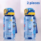 600ml Dinosaur Kids Water Bottle Leakproof Straw Cup