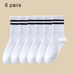 Women Mid Tube Socks 3-6 Pairs Breathable Warm Autumn Winter Comfort