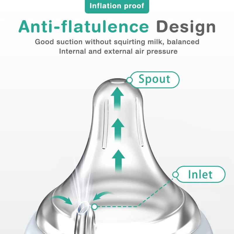 MAMIJOY Anti-Choke Glass Baby Bottle BPA Free
