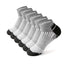 Pack of 6 pairs grey and white striped mens sports socks suitable for fitness running and training