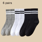 Women Mid Tube Socks 3-6 Pairs Breathable Warm Autumn Winter Comfort