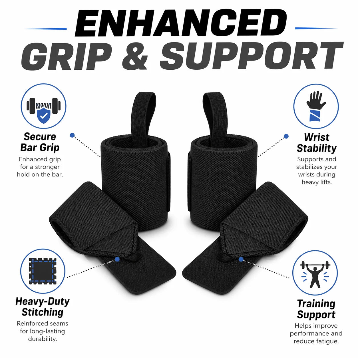 Weightlifting Wrist Wraps Gym Strap Thumb Loop Support Bandage Secondary image