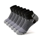 6 pairs of solid black and grey mens deodorant short socks for everyday outdoor activity