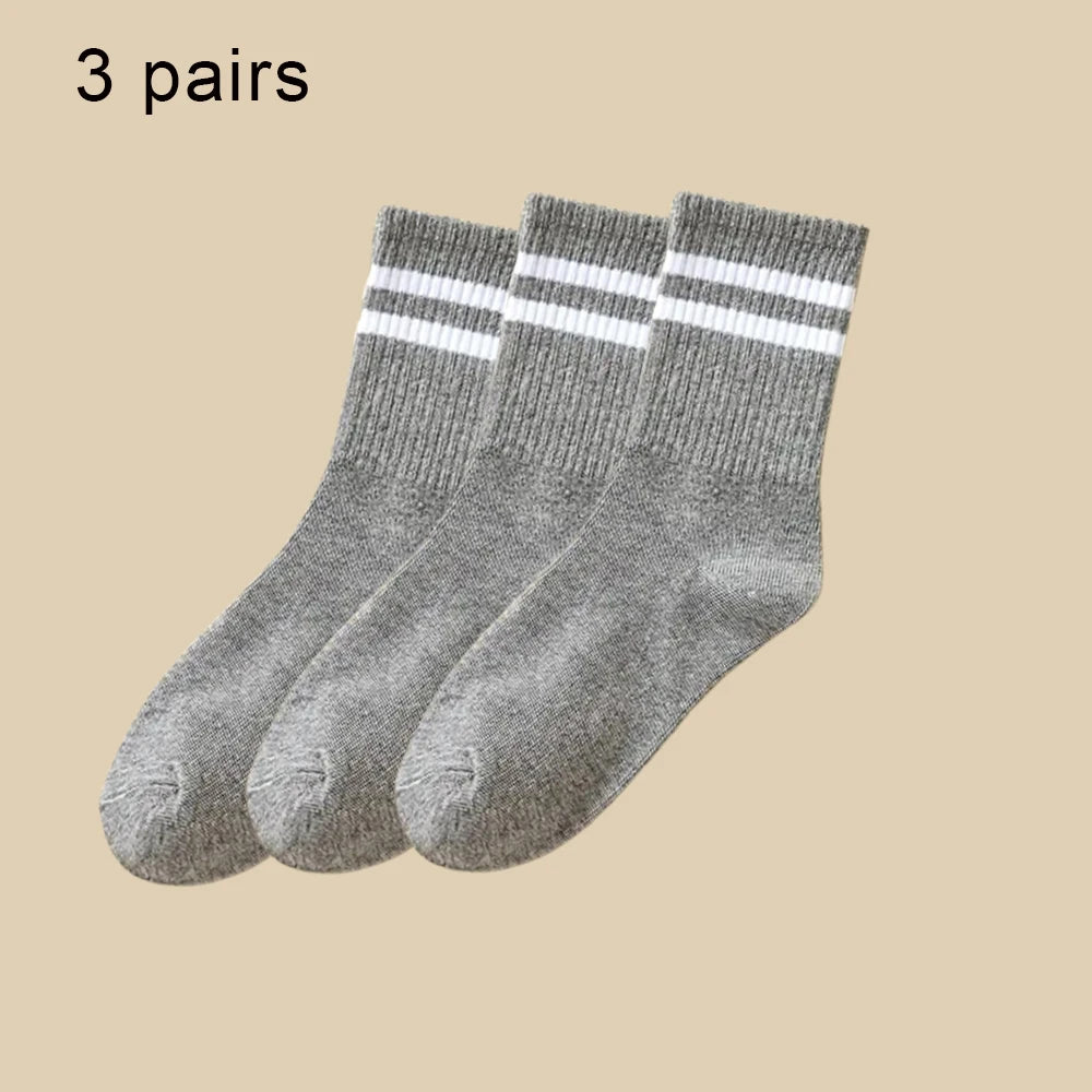 Women Mid Tube Socks 3-6 Pairs Breathable Warm Autumn Winter Comfort