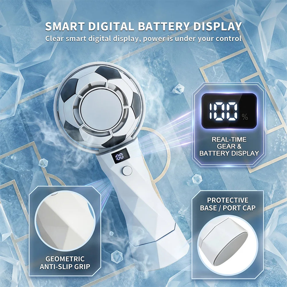 Football Mini Fan UK 3000mAh USB-C Rechargeable Desk Fan