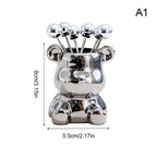 6Pcs Bear Dessert Fork Set Stainless Steel Fruit Forks with Storage Jar
