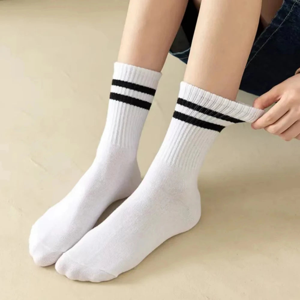 Women Mid Tube Socks 3-6 Pairs Breathable Warm Autumn Winter Comfort