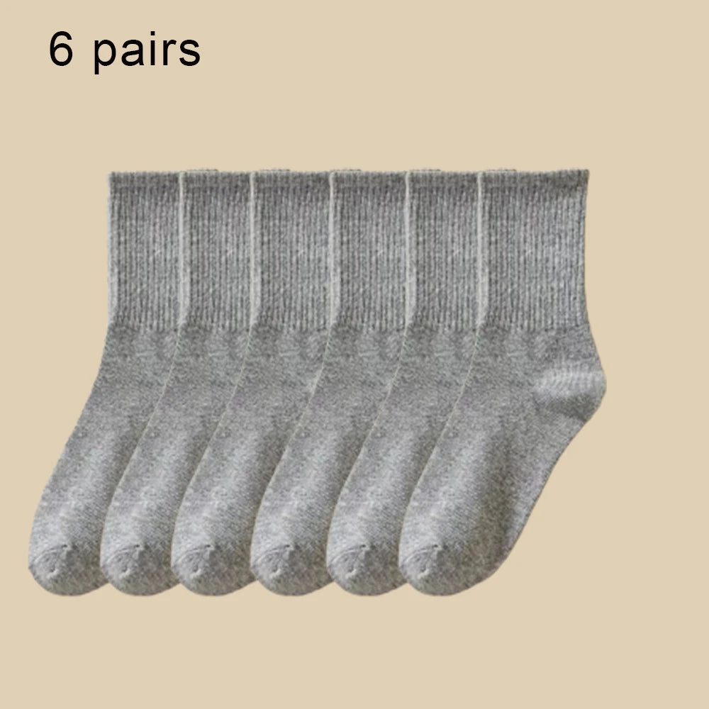 Women Mid Tube Socks 3-6 Pairs Breathable Warm Autumn Winter Comfort