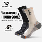 WRELS merino wool hiking socks for men and women featuring moisture wicking quick drying thermal athletic crew socks