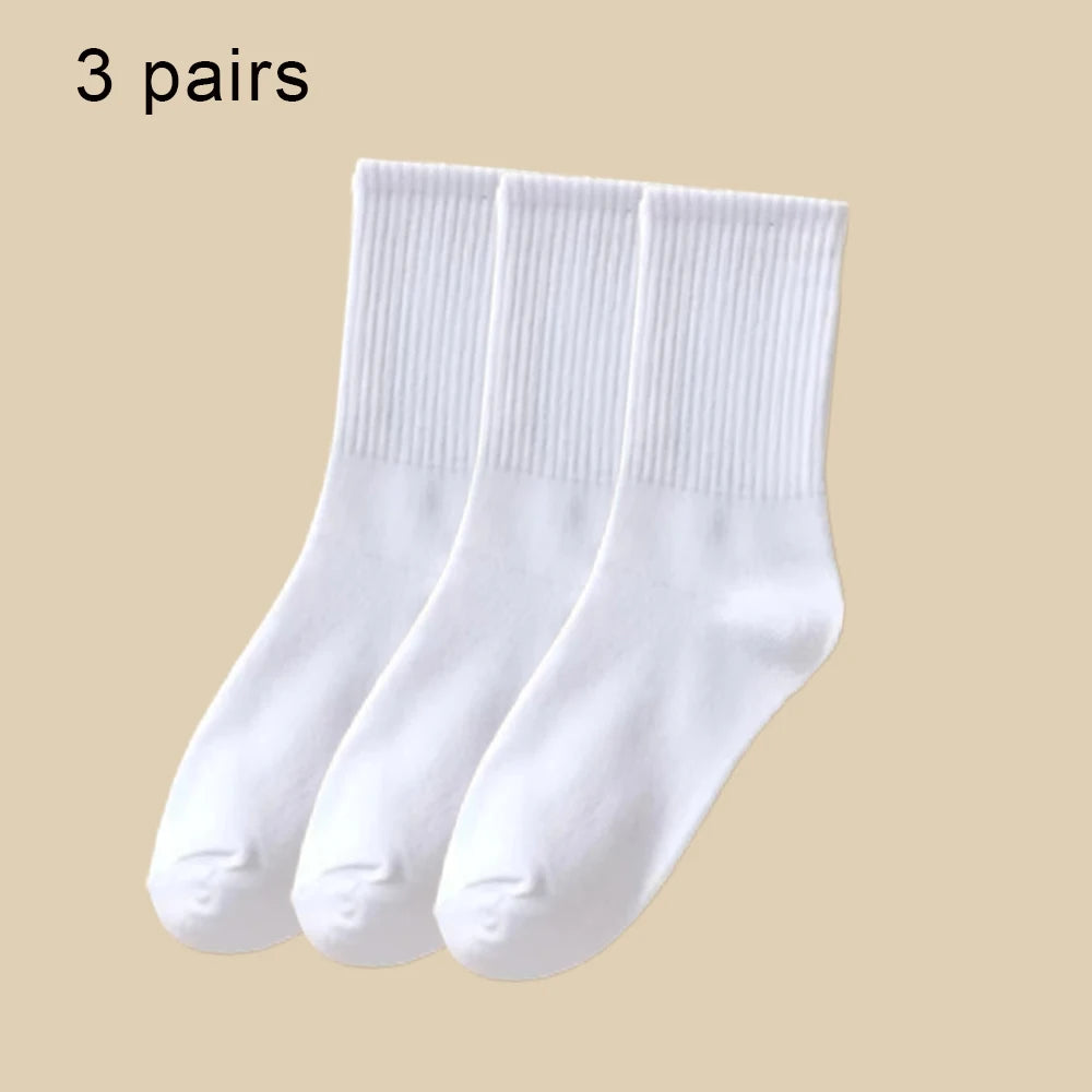 Women Mid Tube Socks 3-6 Pairs Breathable Warm Autumn Winter Comfort