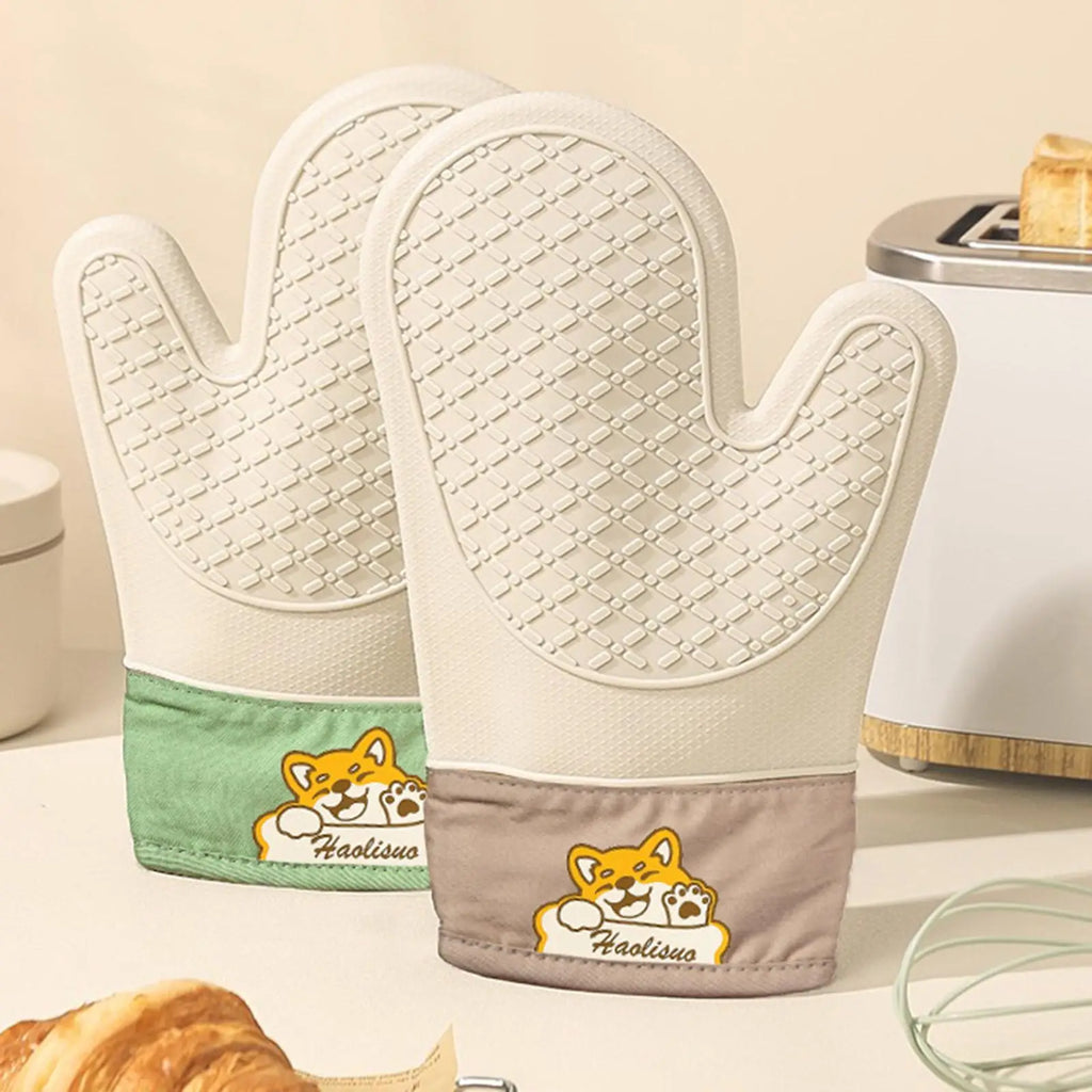Thick Silicone Oven Mitts – Heat Resistant Non-Slip BBQ Gloves