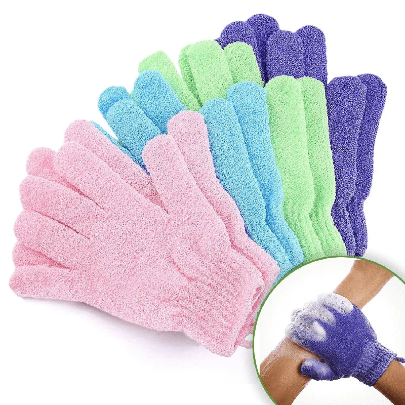 Colourful Exfoliating Bath Gloves Double Sided Spa & Shower Body Scrub Main image
